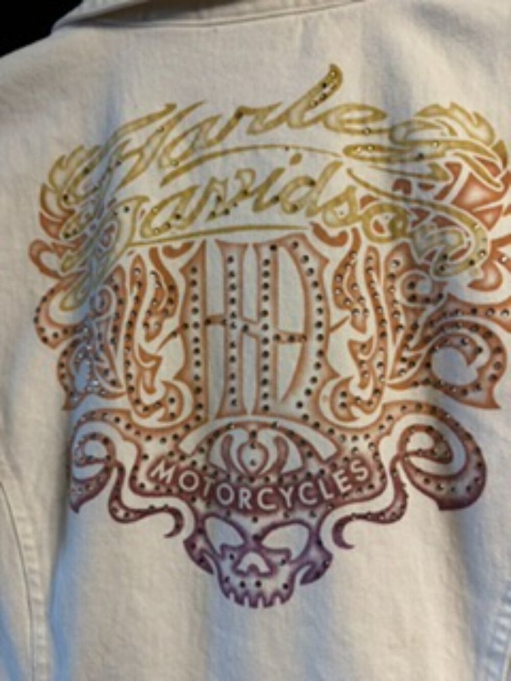 HARLEY DAVIDSON WHITE DENIM VEST